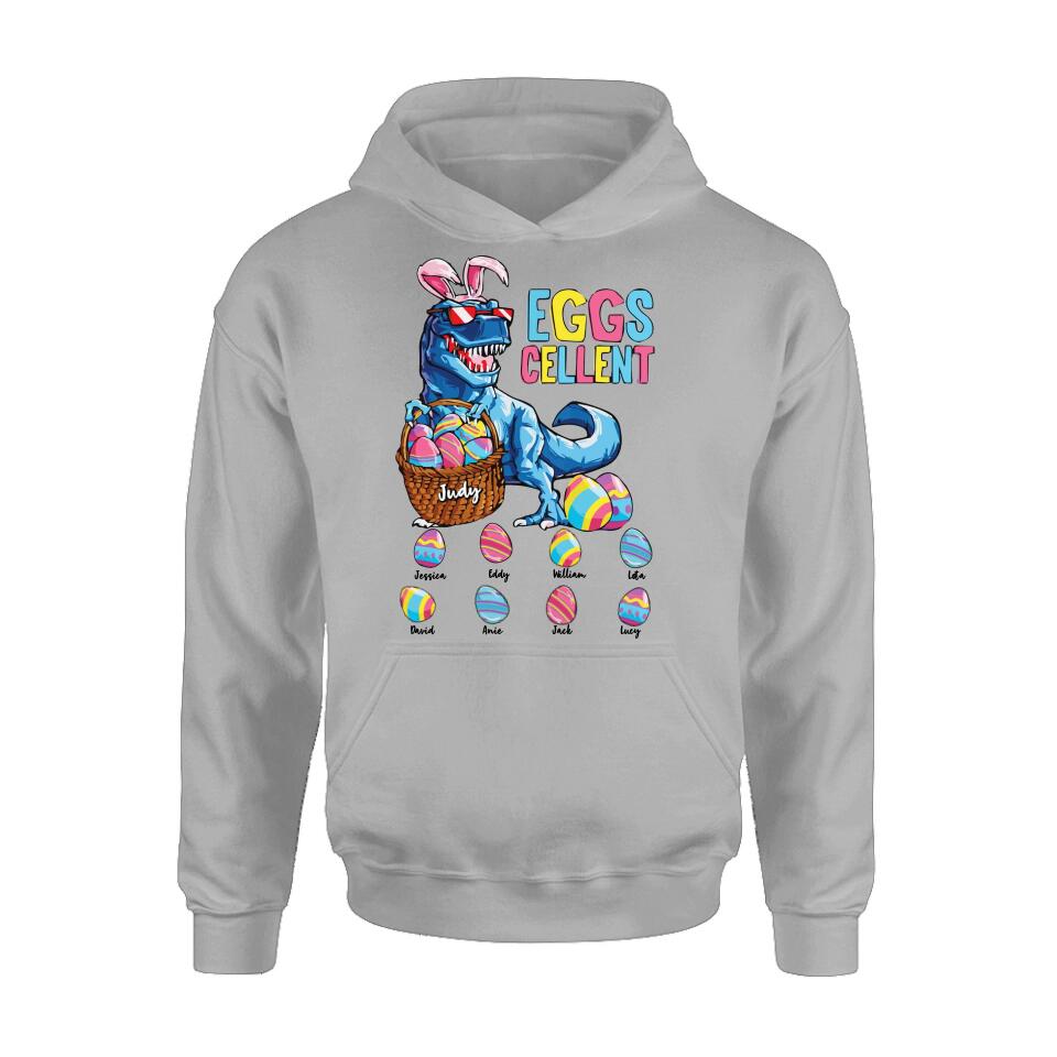 Personalized Dinosaur Eggs Cellent T-shirt/Long Sleeve/Sweatshirt/Hoodie - Gift Idea For Easter Day - Up to 8 Eggs - Dinosaur Eggs Cellent Easter