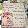 Personalized Handwritten Letter Fleece Blanket/Quilt - Mother's Day Gift For Mom