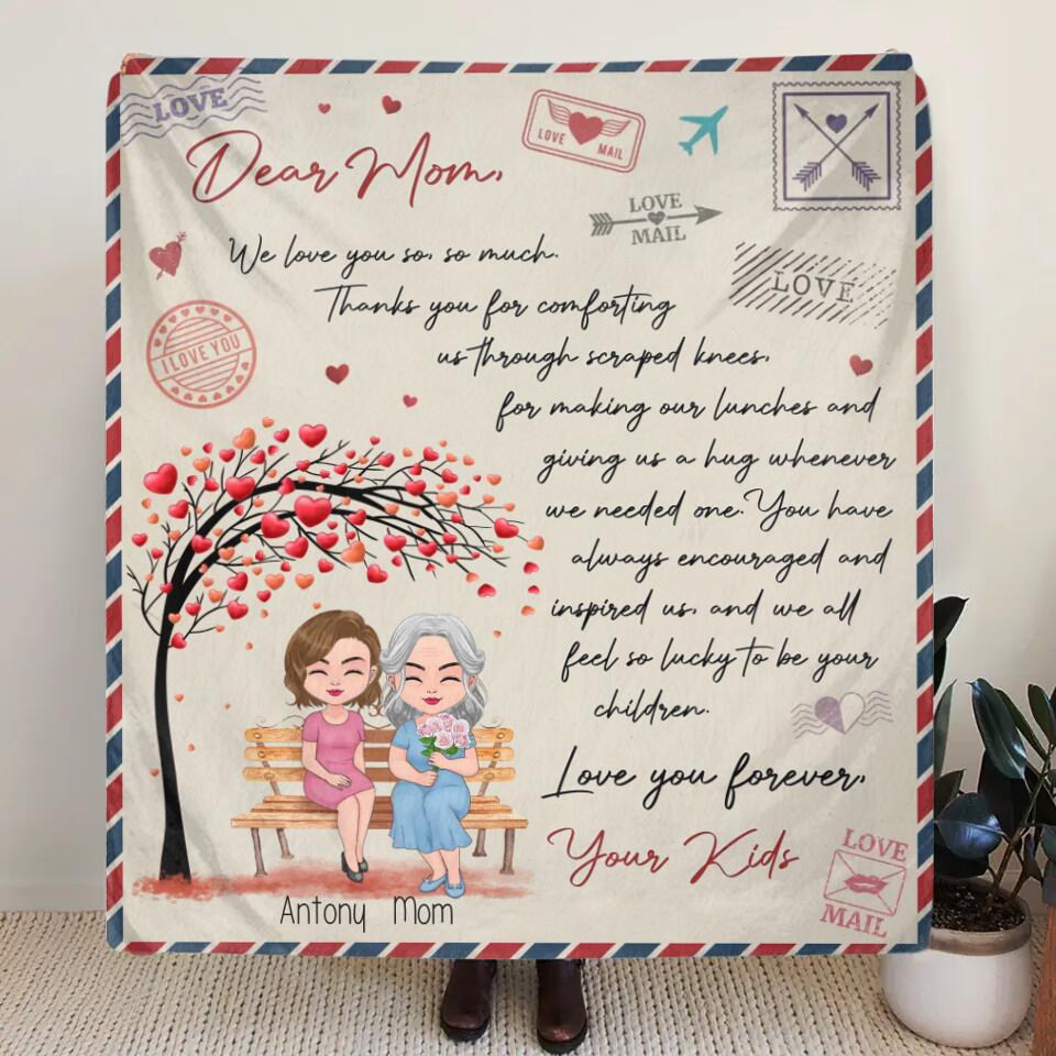 Personalized Handwritten Letter Fleece Blanket/Quilt - Mother's Day Gift For Mom