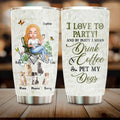 Personalized Pet Mom Tumbler - Up to 5 Pets - Mother's Day Gift Idea For Dog/Cat/Chicken/Rabbit Lovers - I Love To Party And By Party I Mean Drink Coffee & Pet My Dogs