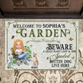 Personalized Pet Mom Doormat - Up to 5 Pets - Mother's Day Gift Idea For Dog/Cat/Chicken Lover - Beware A Crazy Plant Lady & Her Spoiled Rotten Dog Live Here
