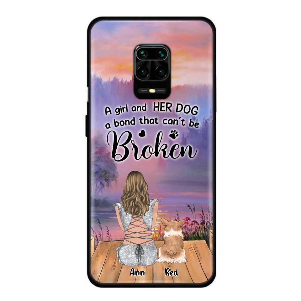 Personalized Dog Mom Phone Case - Up to 4 Dogs - Mother's Day Gift Idea for Dog Lovers - A Girl And Her Dog A Bond That Can't Be Broken - Case for Xiaomi/Huawei/Oppo