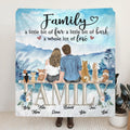 Personalized Couple With Dogs Quilt/Fleece Throw Blanket - Gift Idea For Couple/Dog Lovers - Up to 6 Dogs - Family A Little Bit Of Fur A Little Bit Of Bark A Whole Lot Of Love