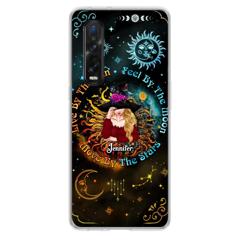 Custom Personalized Witch Phone Case - Gift Idea For Halloween/Witch Lovers - Live By The Sun Feel By The Moon Move By The Stars - Case For Oppo, Xiaomi & Huawei
