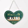 Personalized Cat Door Sign - Best Gift For Cat Lovers - Owner & Cats (Up to 6 Cats) - Welcome to our home - JRAAMN