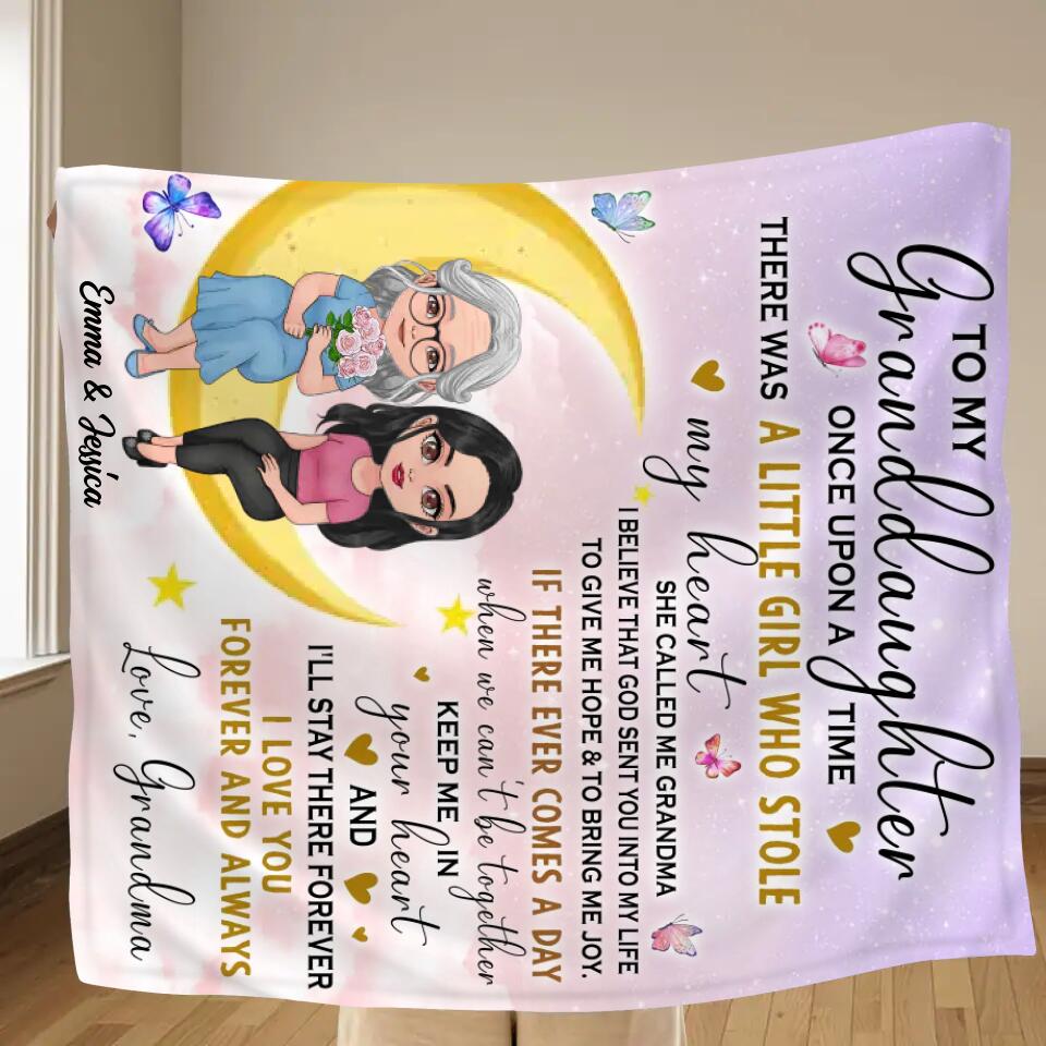 Personalized To My Granddaughter Quilt/Fleece Throw Blanket - Best Gift Idea For Granddaughter - There Was A Girl Who Stole My Heart