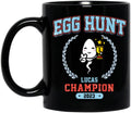 Personalized Black Coffee Mug - Egg Hunt Champion 2023 - Gift Idea From Mother/Father to Kid