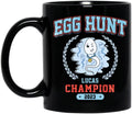 Personalized Black Coffee Mug - Gift Idea For Kid From Mom/Father - Egg Hunt Champion 2023