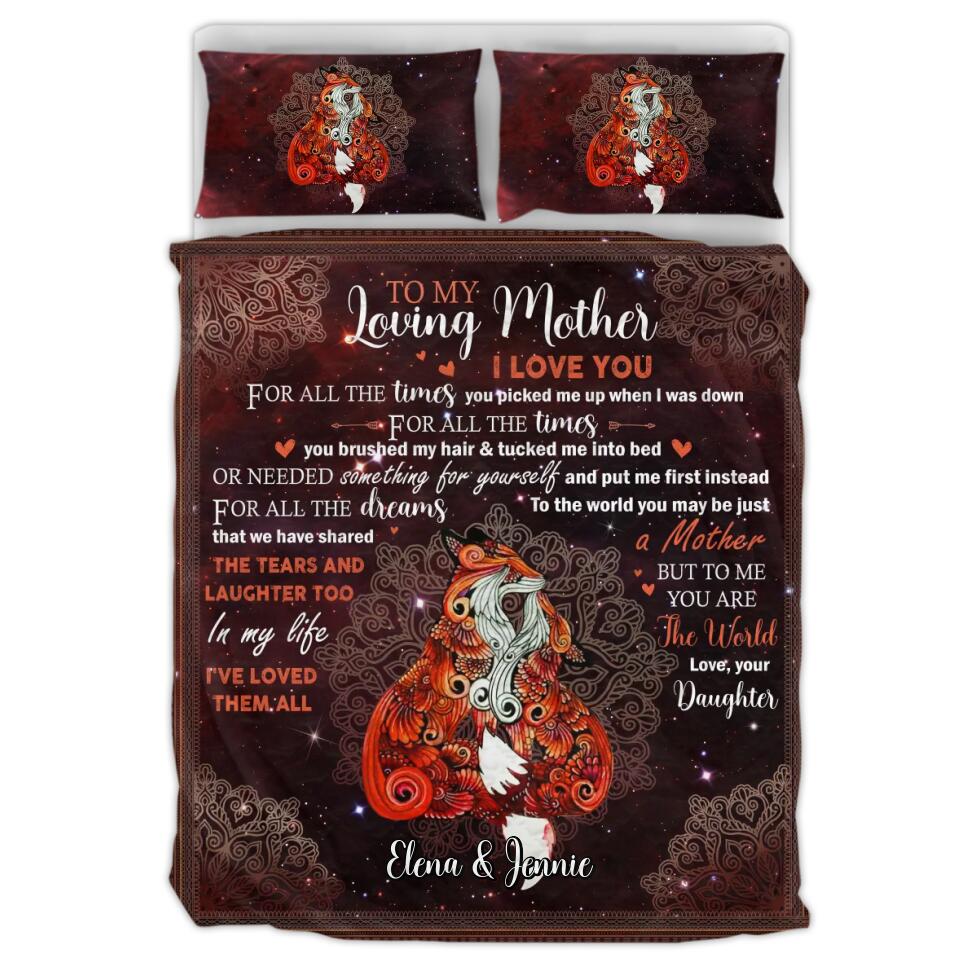 Personalized Loving Mother Quilt Bed Set - Gift Idea For Mother's Day - To My Loving Mother I Love You