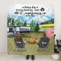 Personalized Camping Blanket - Couple/Parents with up to 5 Kids and 4 Pets - Gift For Camping Lover