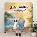 Personalized Dog Mom Quilt/Fleece Blanket - Best Gift For Dog Lover - Life Is Better With Dogs