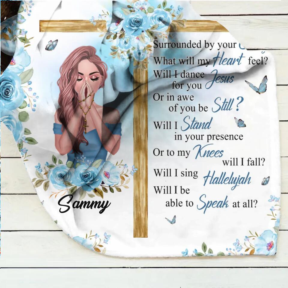 Personalized Praying Girl Fleece Throw Blanket/Quilt - Mother's Day Gift Idea - I Can Only Imagine