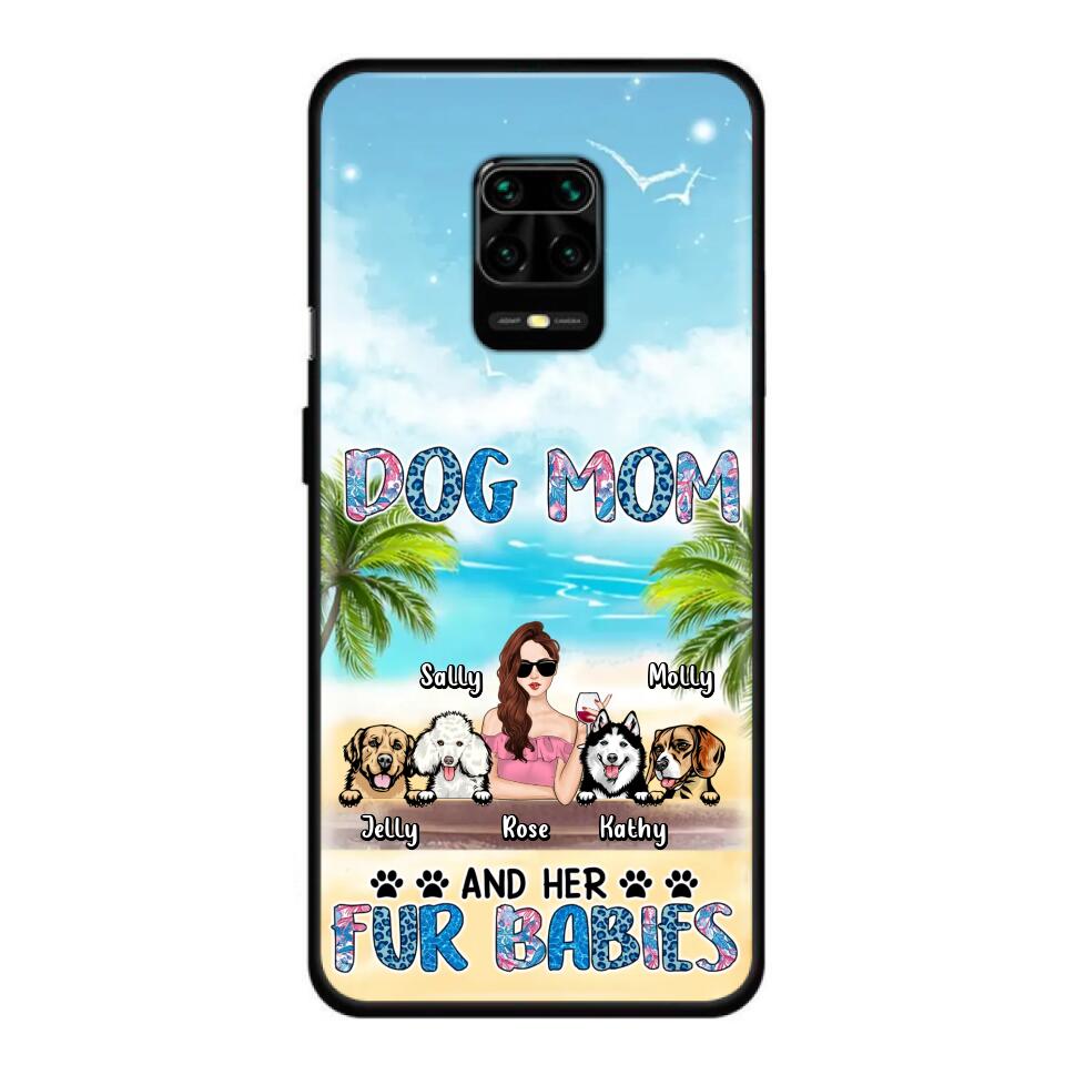 Personalized Dog Mom Summer Patterned Phone Case - Up to 4 Dogs - Gift Idea For Dog Mom/Dog Lovers - Dog Mom And Her Fur Babies - Cases For Oppo/Xiaomi/Huawei