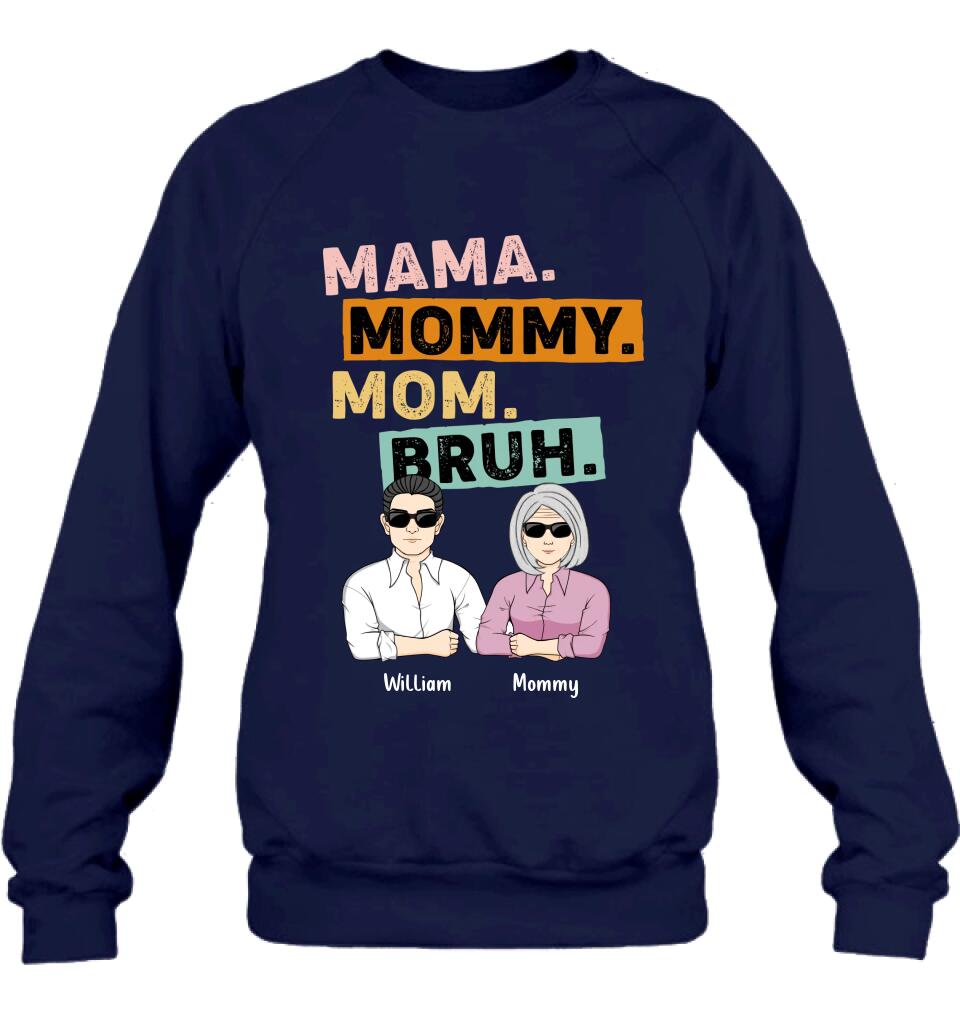 Personalized Mama Shirt - Up to 4 Children - Mother's Day Gift Idea From Sons - Mama Mommy Mom Bruh