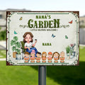 Personalized Grandma Garden Metal Sign - Gift Idea For Gardener/Grandma/Mother's Day - Up to 7 Kids - Nana's Garden( Little Helpers Welcome)