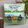Personalized Camping Pillow Cover - Gift For Camping Lovers - Couple with up to 6 Pets and Parents with up to 6 Kids - Making Memories One Campsite At A Time - Q3VZTZ