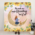 Personalized Reading Dog/Cat Quilt/Fleece Blanket - Best Gift Idea For Dogs/Cats Lovers - My Needs Are Simple Reading And Cat