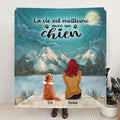 Personalized Dog Mom Quilt/Fleece Blanket - Best Gift Idea For Dog Lovers With Up To 5 Pets -  La vie est meilleure avec un chien