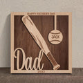 Personalized Baseball Square 3 Layered Baseball Wooden Art - Gift Idea For Father's Day 2023