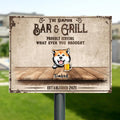 Personalized BBQ/Grilling Metal Sign For Outdoor - Up to 6 Dogs - Family Name - 856IAJ