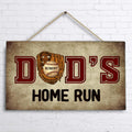 Personalized Baseball Dad's Home Run Wooden Sign - Up to 7 Kids - Gift For Father/Baseball Lover - Family Gift Idea