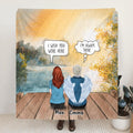 Personalized Memorial Quilt/Fleece Throw  Blanket/Pillow Cover - Gift Idea For Father's Day - Dad, I Miss You More Than Anything