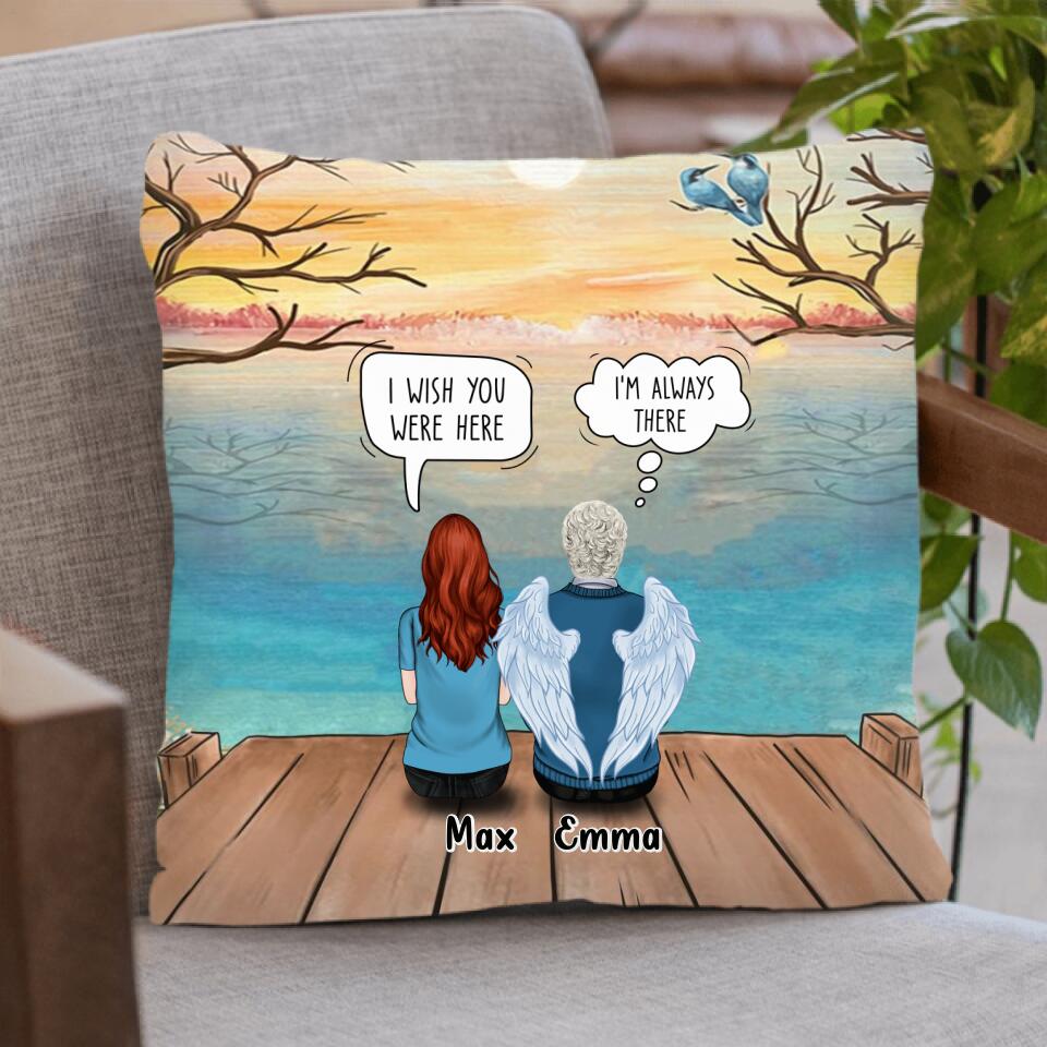 Personalized Memorial Quilt/Fleece Throw  Blanket/Pillow Cover - Gift Idea For Father's Day - Dad, I Miss You More Than Anything