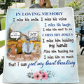Personalized Memorial Fleece Throw Blanket/Quilt - Gift Idea For Father/Dog Lovers With Up To 2 Dogs - I Miss His Smile