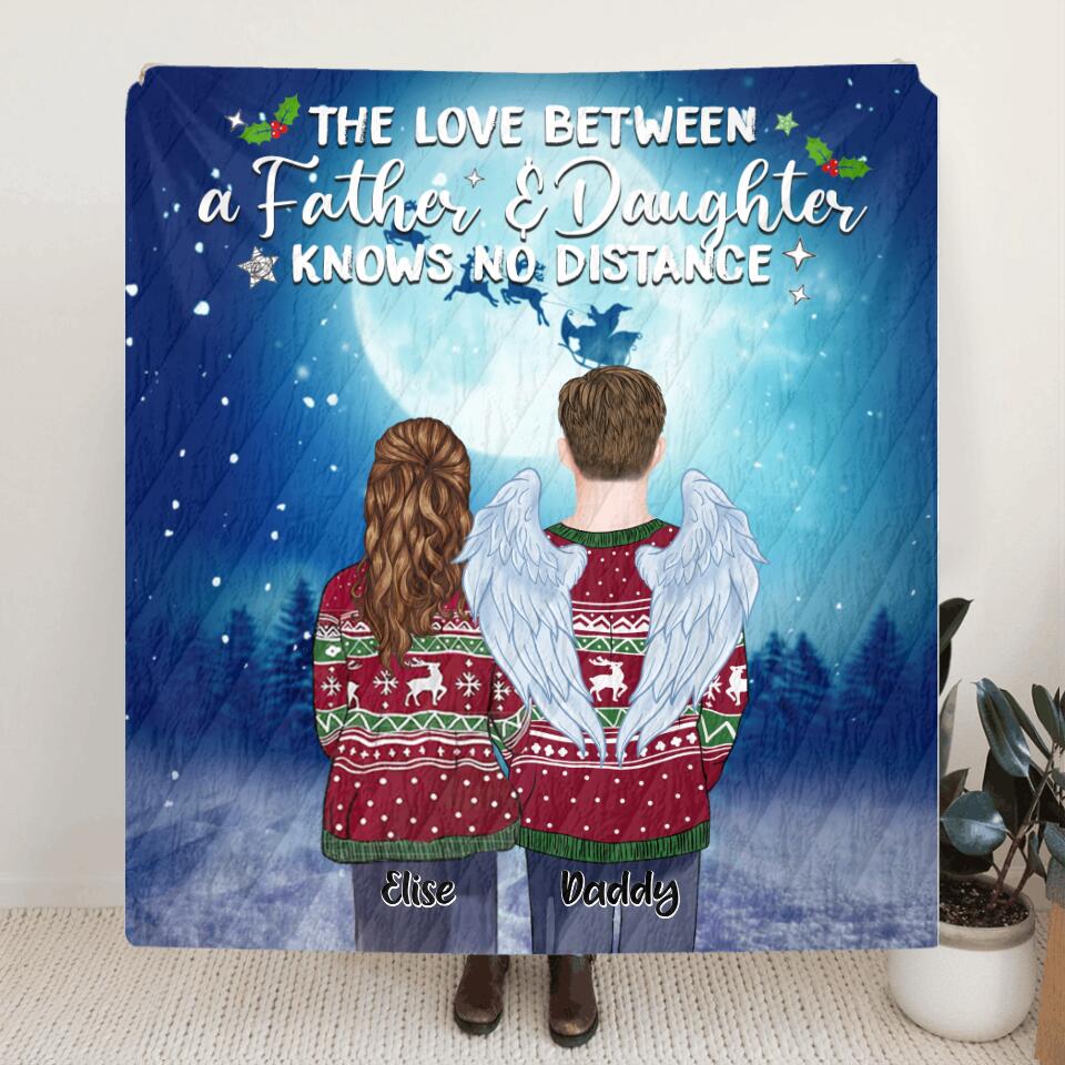 Personalized Father And Daughter Quilt/Fleece Blanket - Best Gift For Father - The Love Between A Father And Daughter Knows No Distance