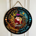 Personalized Witch Circle Door Sign - Gift Idea For Halloween/Witch Lovers - Smoke Of Air And Fire And Earth Cleanse And Bless This Home & Hearth