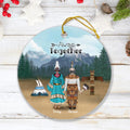 Personalized Mom Daughter Ornament - Gift From Daughter To Mom - Native American Mother With Up to 2 Daughters - Always Together