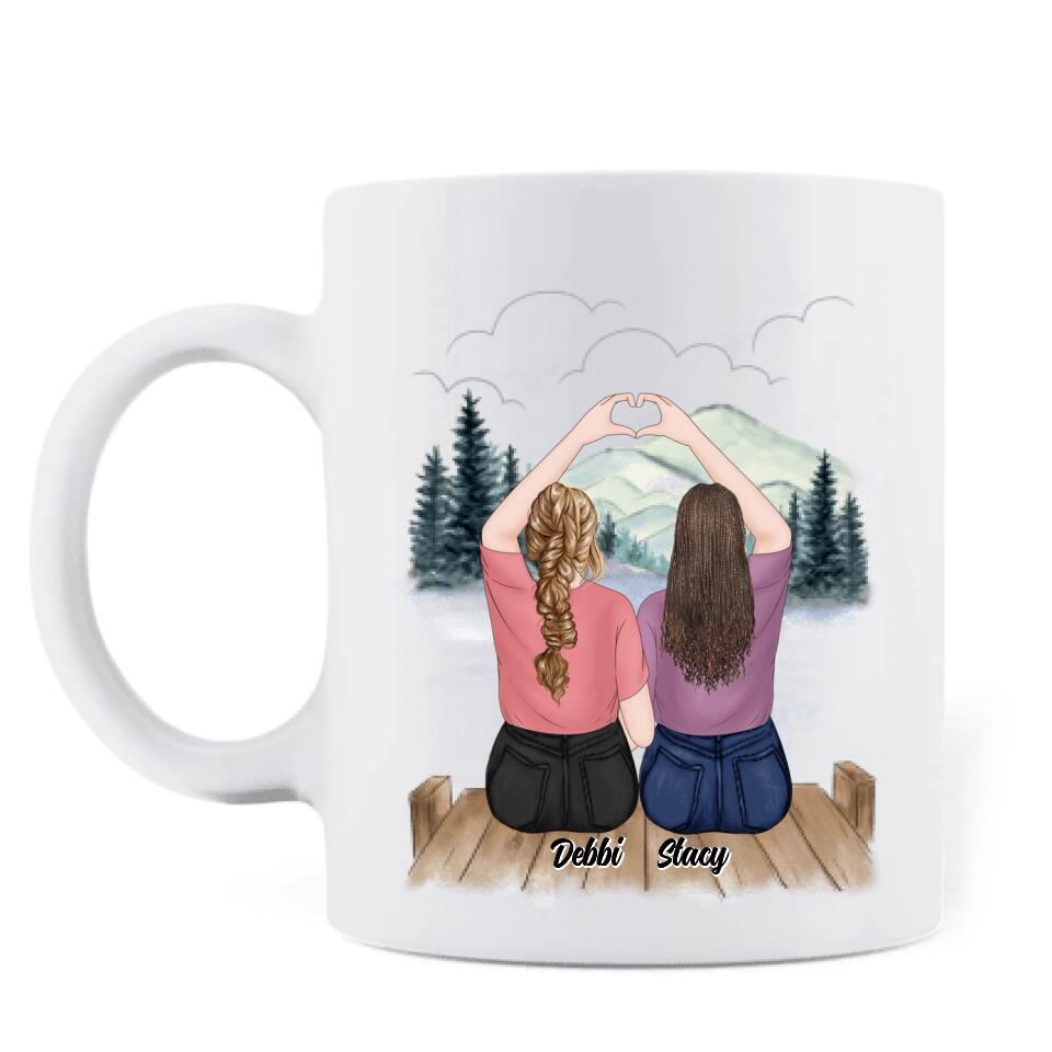 Personalized Best Friend Coffee Mug - Best Gift For Friends - Sisters By Heart