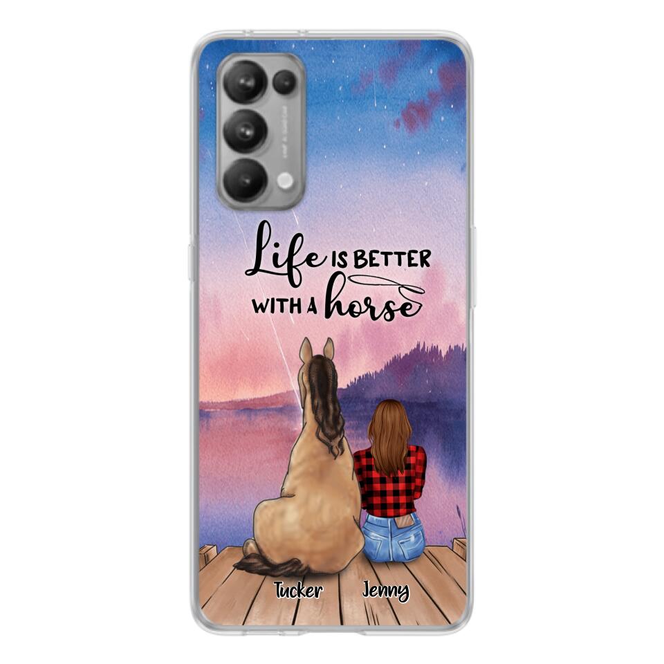 Personalized Horse/Dog Mom Phone Case For Huawei, Xiaomi and Oppo - Up to 2 Horses and 3 Dogs - Life is better with a horse - 9AGKN2