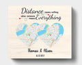 Custom Personalized Map Couple Horizontal Canvas - Best Gift For Couple - Distance Means Nothing When Someone Means Everything