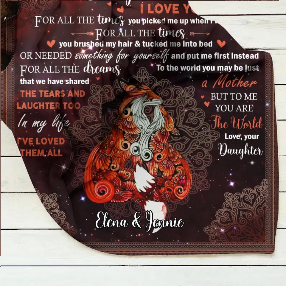 Personalized Loving Mother Fleece Throw Blanket/Quilt - Gift Idea For Mother's Day - To My Loving Mother I Love You