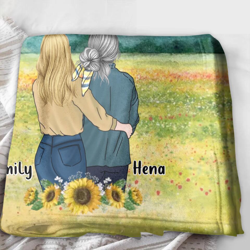 Personalized Mom & Daughter Quilt/Fleece Throw Blanket/Pillow Cover - Mother's Day Gift Idea From Daughter - Mother & Daughter Forever Linked Together