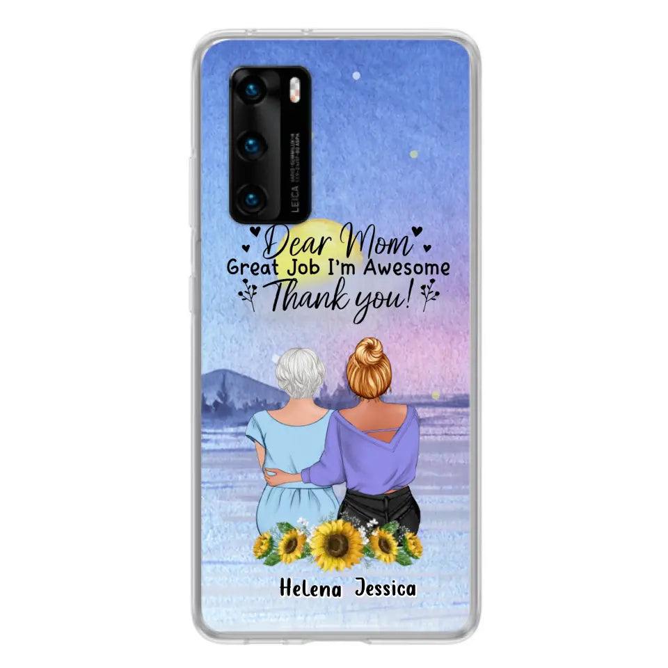 Custom Personalized Mom & Daughter Phone Case - Mother's Day Gift Idea From Daughter - Dear Mom Great Job I'm Awesome - Cases For Oppo/Xiaomi/Huawei
