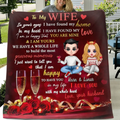 Personalized Couple Quilt/Fleece Blanket - Gift Idea For Wife/Girlfriend - To My Wife
