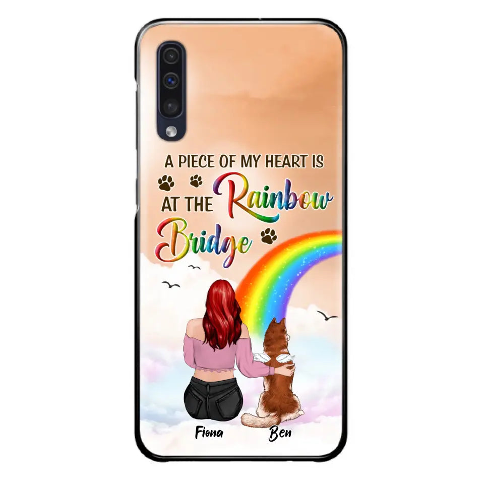 Custom Personalized Memorial Phone Case - Memorial Gift Idea for Dog/Cat Owners/Mother's Day - A Piece Of My Heart Is At The Rainbow Bridge - Case for iPhone/Samsung
