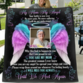Personalized My Angel Memorial Fleece Throw Blanket/Quilt - Memorial Gift Idea For Mom/Dad/ Husband/Wife - My Mom My Angel I Will Miss You Always