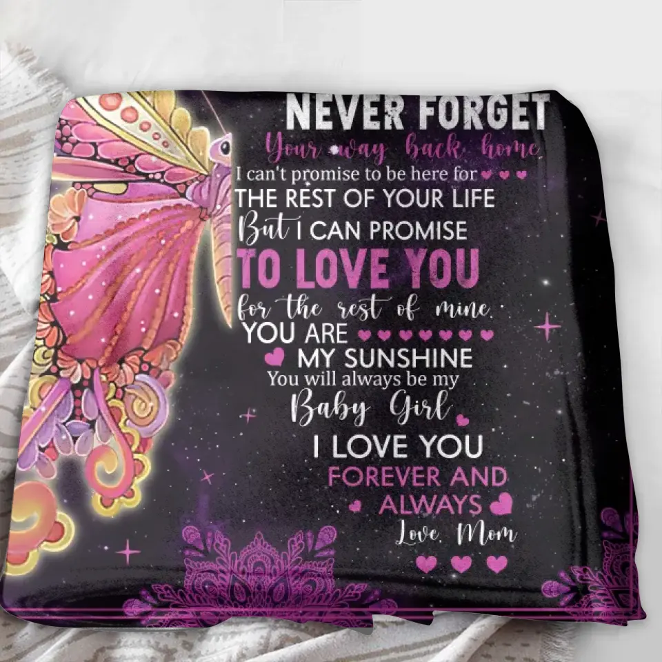 Personalized Daughter Quilt/Fleece Throw Blanket - Gift Idea For Daughter From Mom - To My Daughter