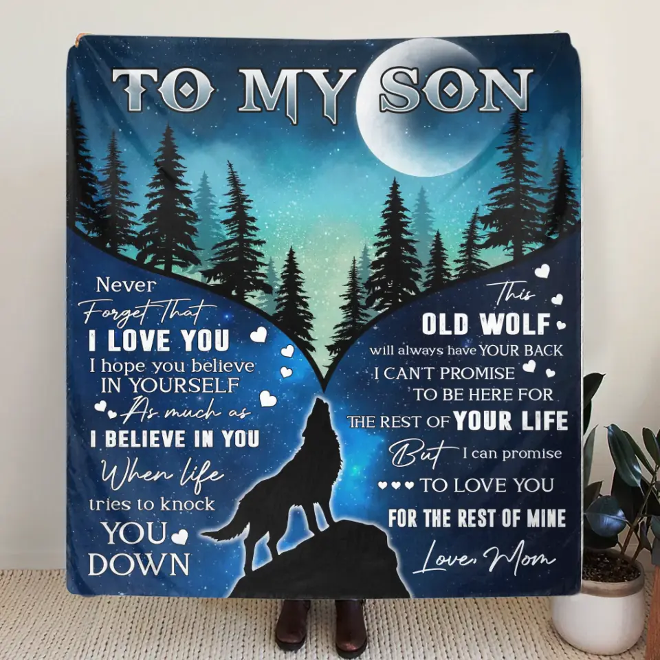 To My Son Fleece Throw Blanket & Quilt - Birthday Gift Idea From Mom Dad To Son - I Can Promise To Love You For The Rest Of Mine