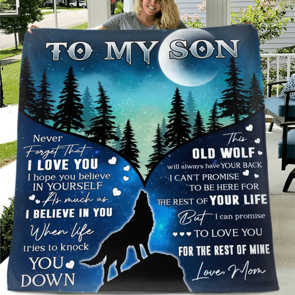 To My Son Fleece Throw Blanket & Quilt - Birthday Gift Idea From Mom Dad To Son - I Can Promise To Love You For The Rest Of Mine