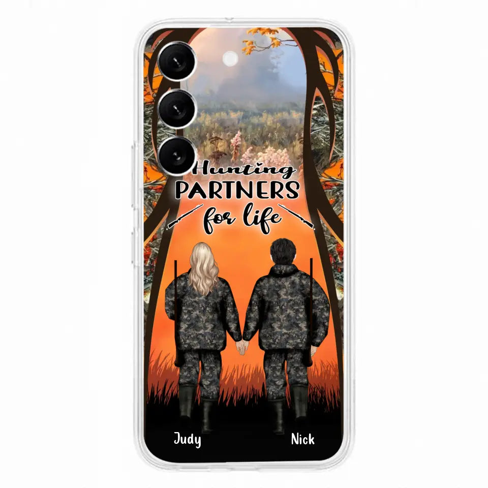 Custom Personalized Hunting Phone Case - Gift Idea For Couple/Hunting Lovers - Hunting Partners For Life - Case for iPhone/Samsung