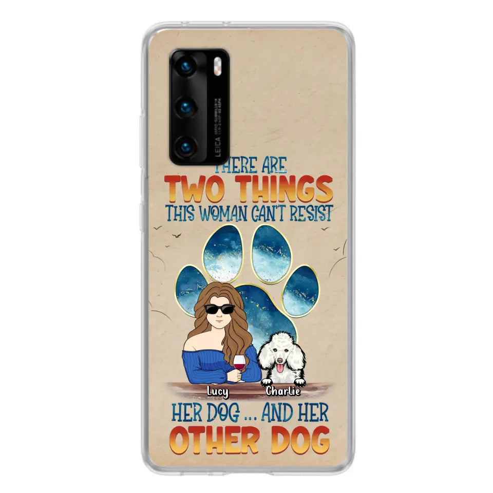 Personalized Dog Mom Phone Case - Gift Idea For Dog Lovers/Mother's Day - Up to 6 Dogs - There Are Two Things This Woman Can't Resist Her Dog..And Her Other Dog - Cases For Xiaomi/ Oppo/ Huawei