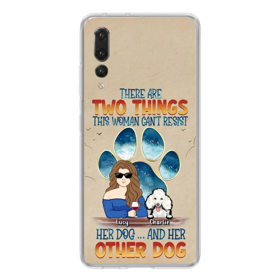 Personalized Dog Mom Phone Case - Gift Idea For Dog Lovers/Mother's Day - Up to 6 Dogs - There Are Two Things This Woman Can't Resist Her Dog..And Her Other Dog - Cases For Xiaomi/ Oppo/ Huawei