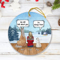 Personalized Horse Dog Ornament - Man/Woman With Up to 5 Horses/Dogs - Best Gift For Dog/Horse Lover