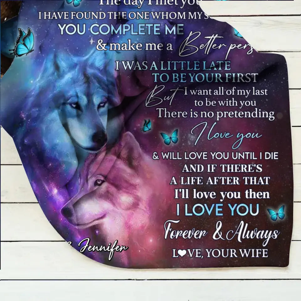 Custom To My Husband Fleece Throw Blanket & Quilt - Gift Idea From Wife To Husband - I Love You Forever & Always
