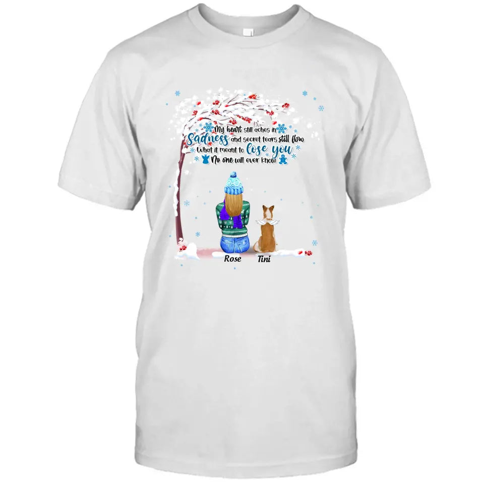 Custom Memorial Dog Winter T-Shirt/Pullover Hoodie - Mom With Up to 4 Dogs - Best Gift For Dog Lover - 8ALLOF