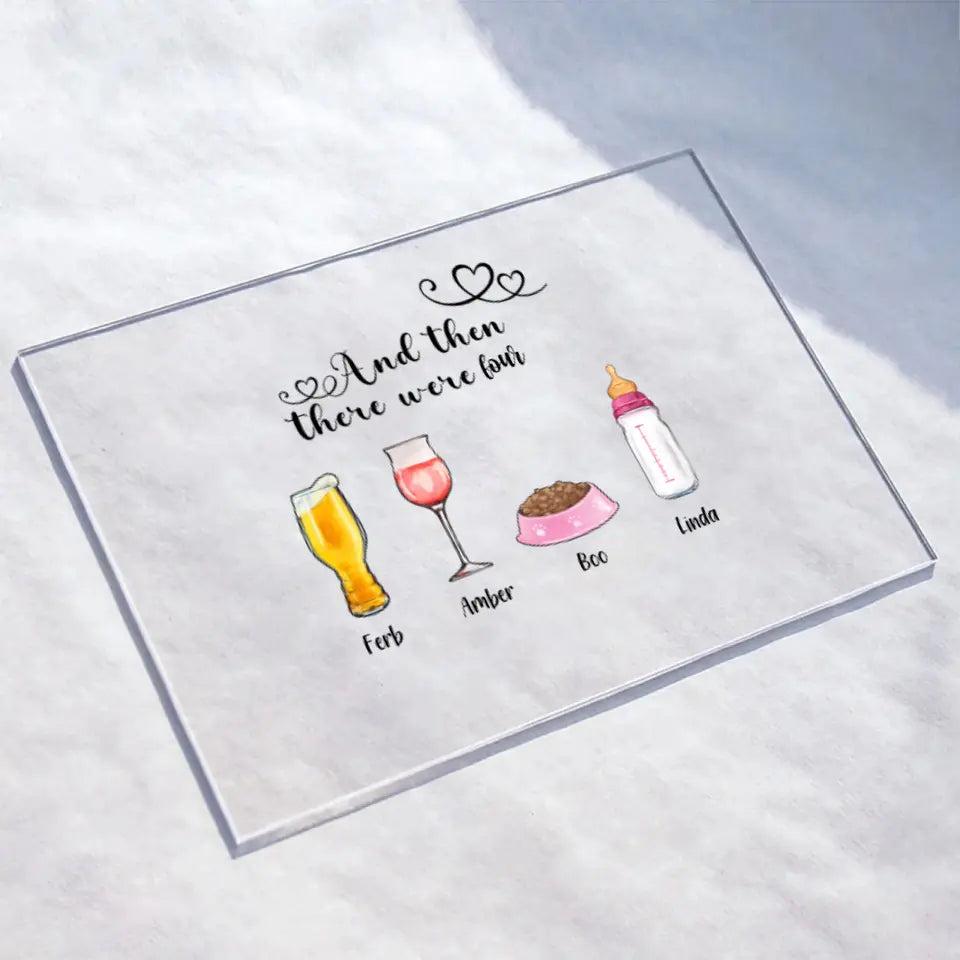 Personalized Family Acrylic Plaque - Family with up to 4 Dogs - Gift Idea for Family/Father's Day/Mother's Day